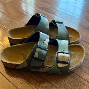 Birkenstock Kids Green Camouflage Sandals